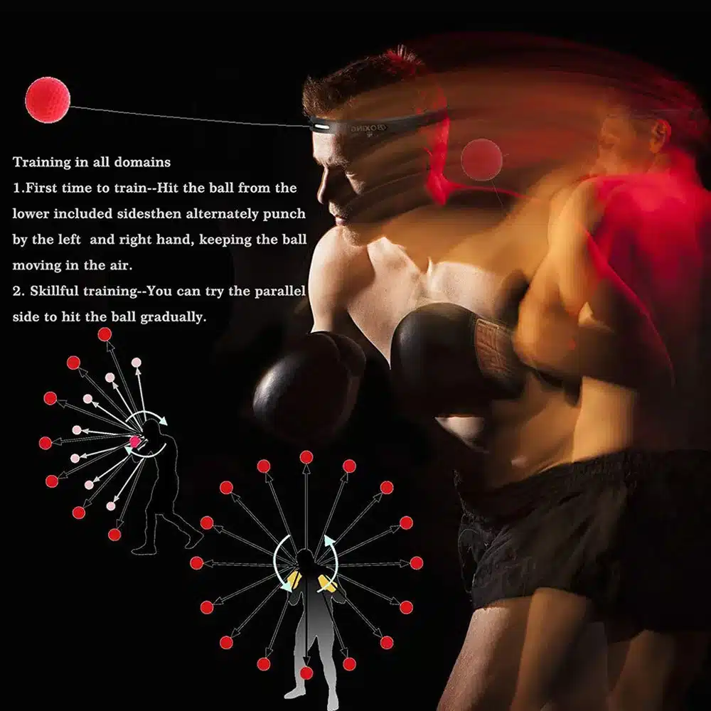 Entraînement boxe avec ballon suspendu