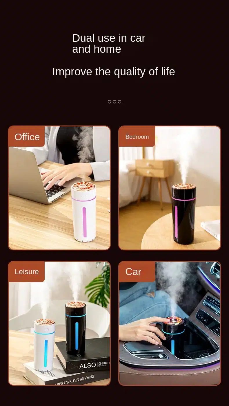 Mini humidificateur avec lumière LED 03