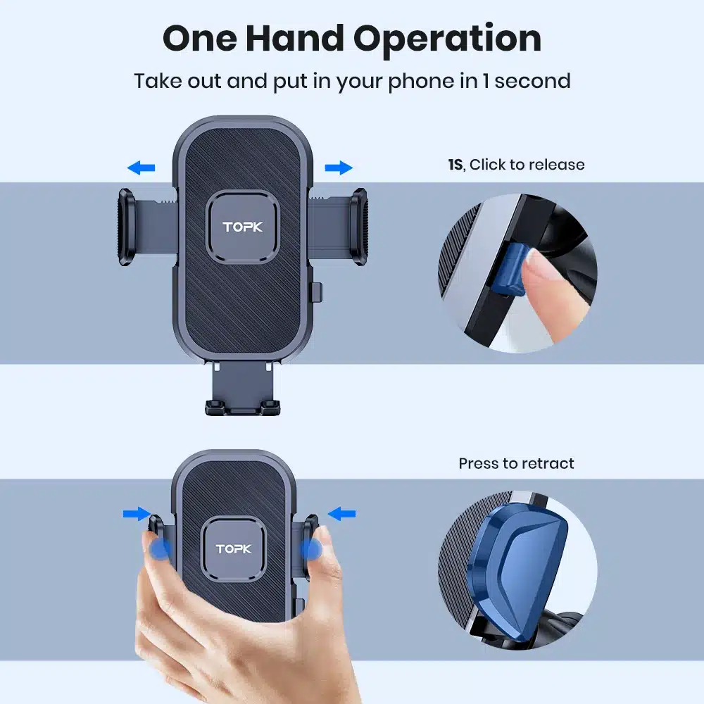 Support téléphone voiture avec bras extensible