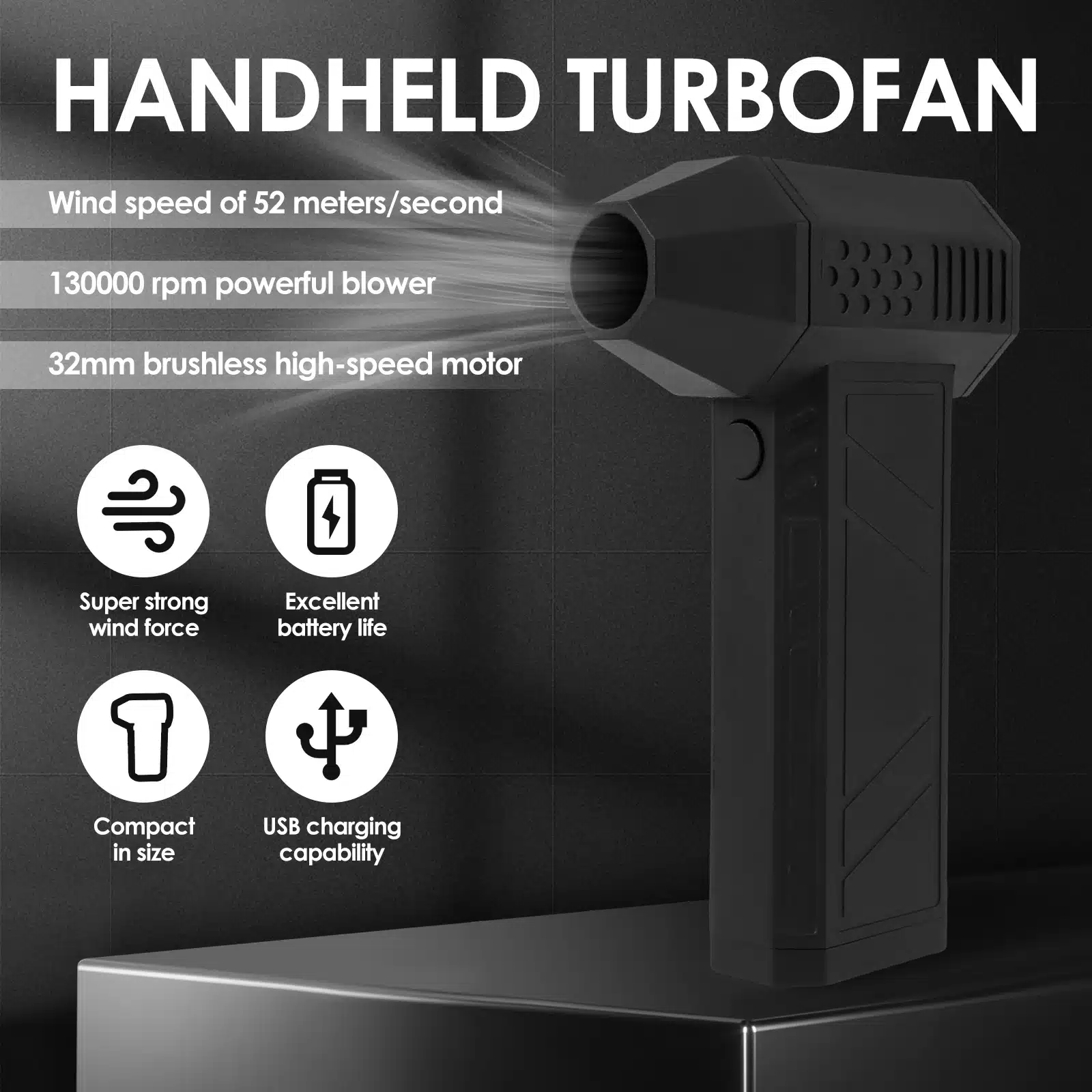 Ventilateur jet portable sans balais