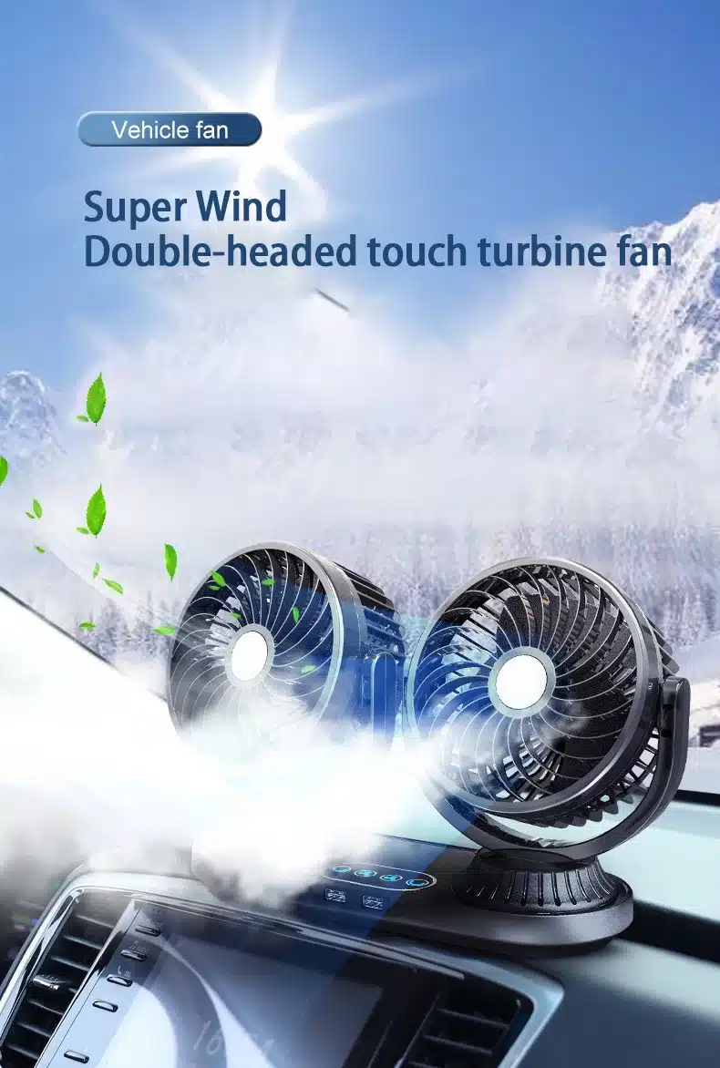 Ventilateur voiture rotatif 360° 12V