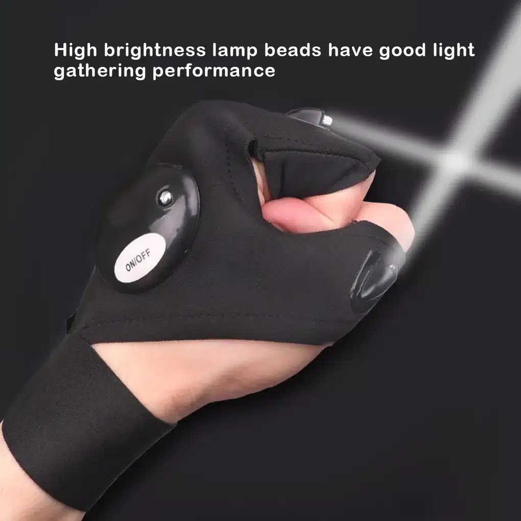Gant éclairé avec lampe intégrée