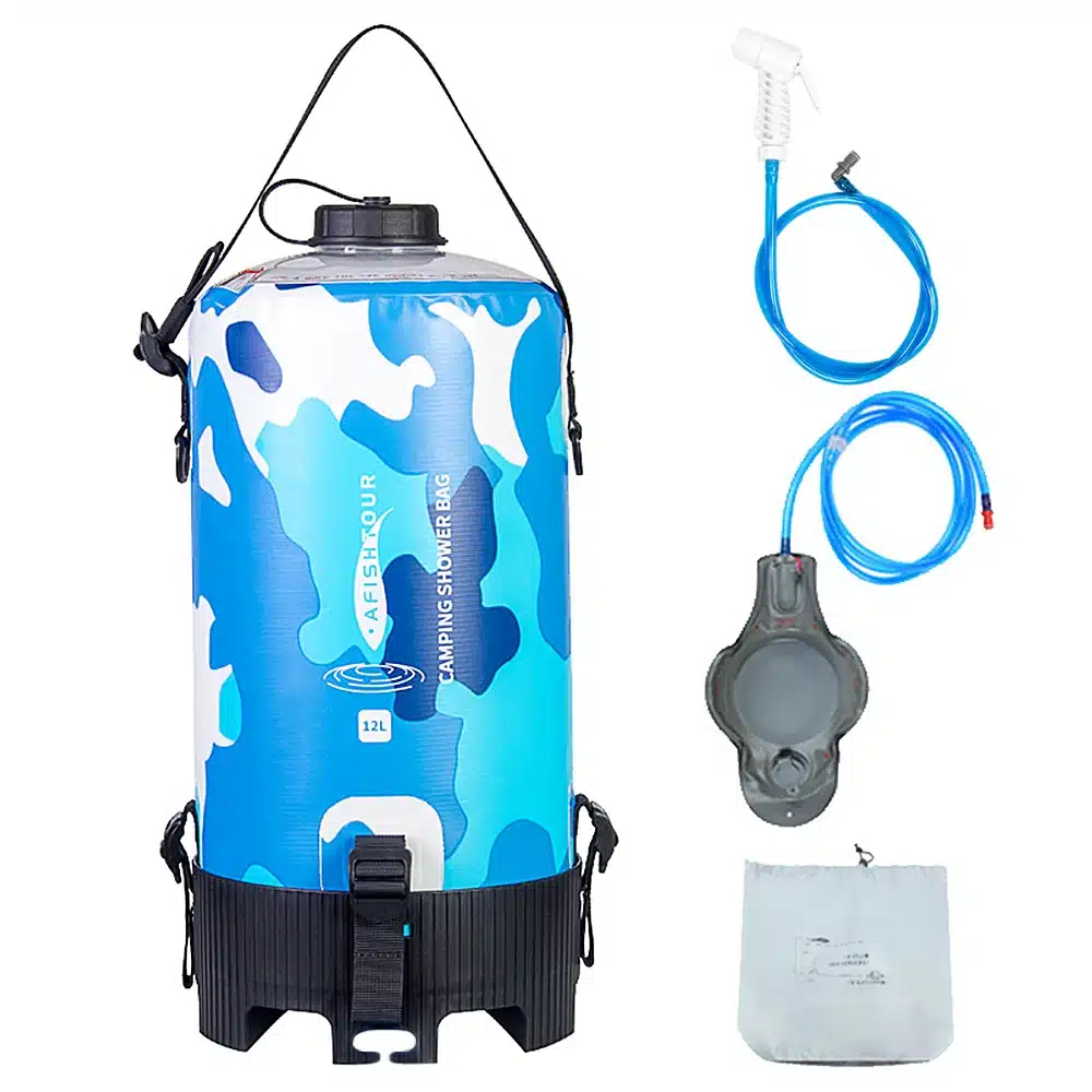Douche portable extérieure avec pompe à pied