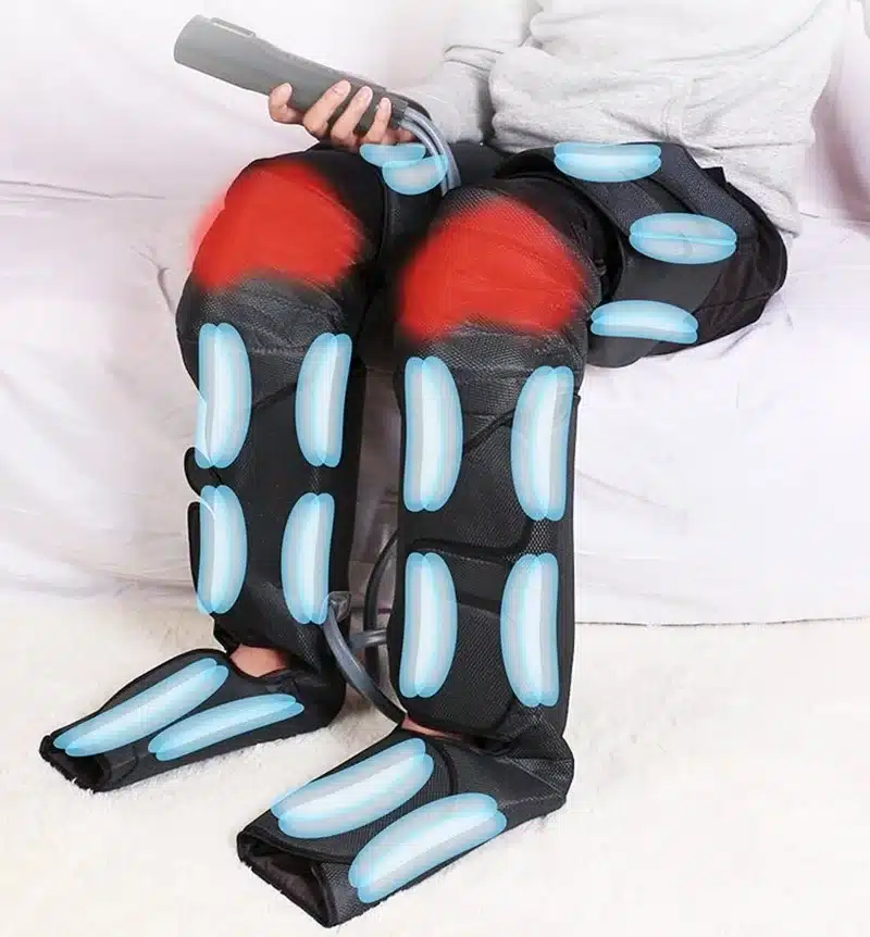Pressothérapie jambes anti-fatigue avec chaleur