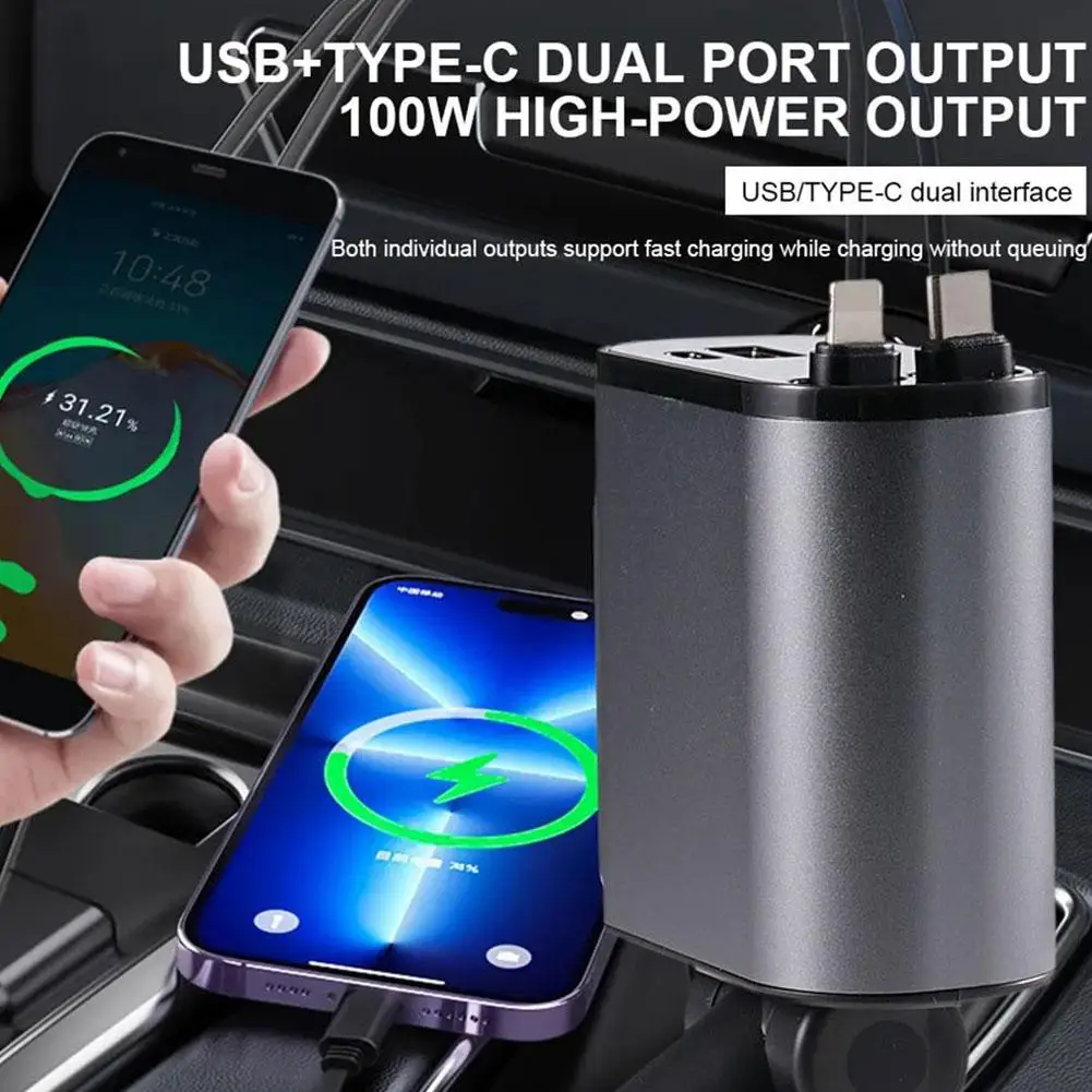Chargeur voiture rapide 100W USB-C