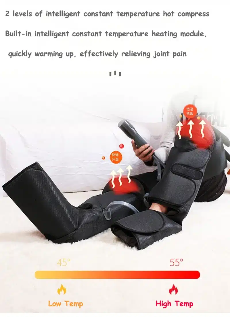 Masseur jambes avec enveloppes réglables et arrêt automatique