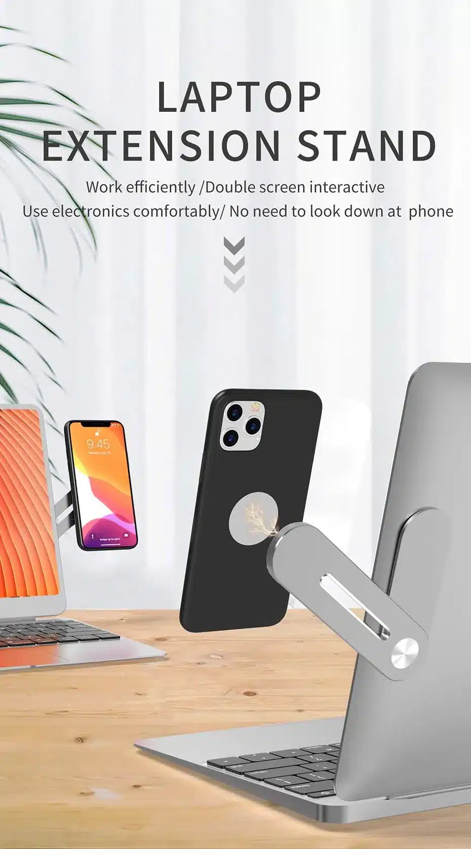 Support magnétique téléphone pour PC