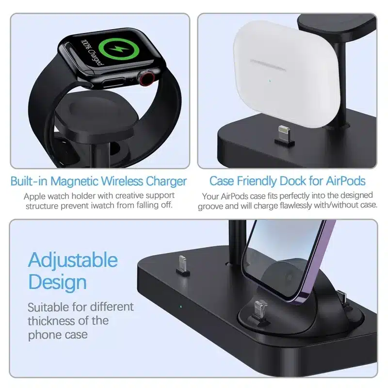 Chargeur iPhone, Apple Watch et AirPods