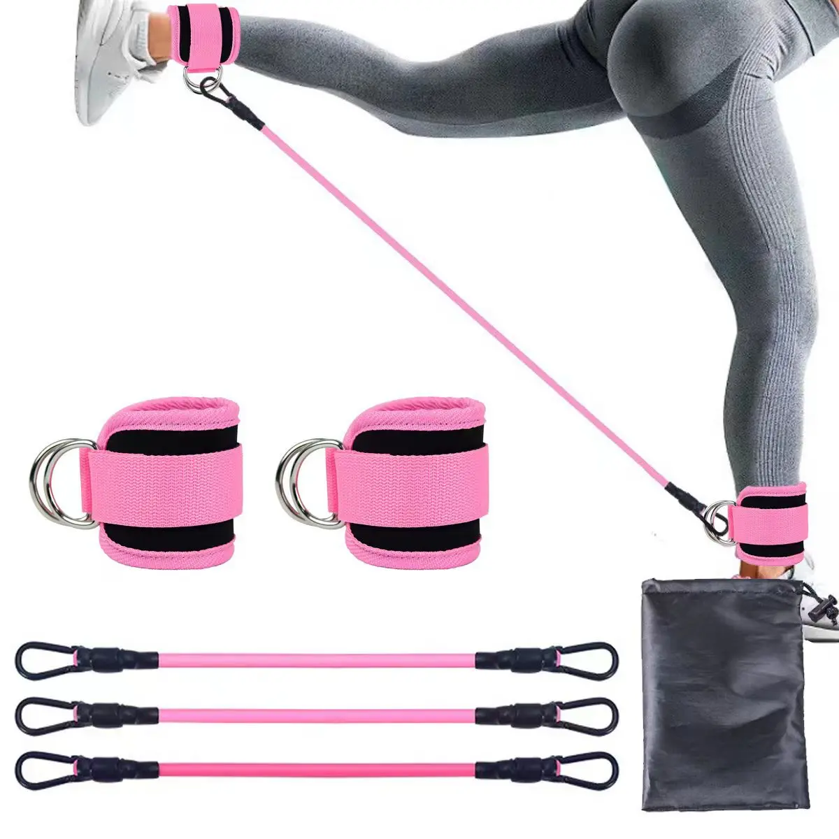 Extension de jambe fitness avec bandes résistantes 02