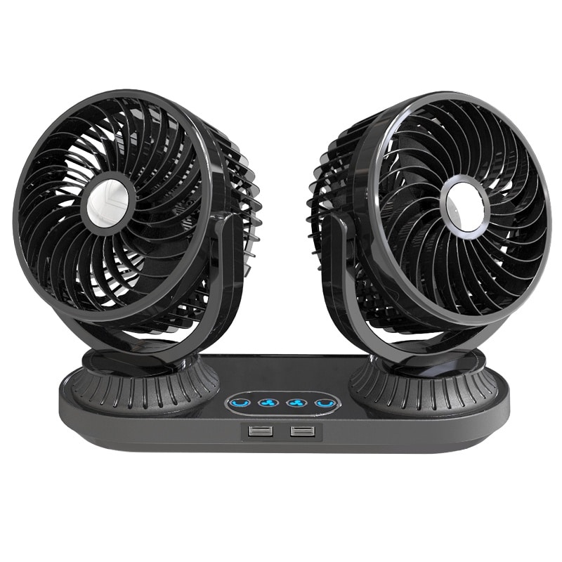 Ventilateur double tête ajustable